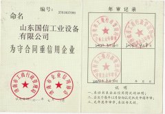 守合同重信用企业证书